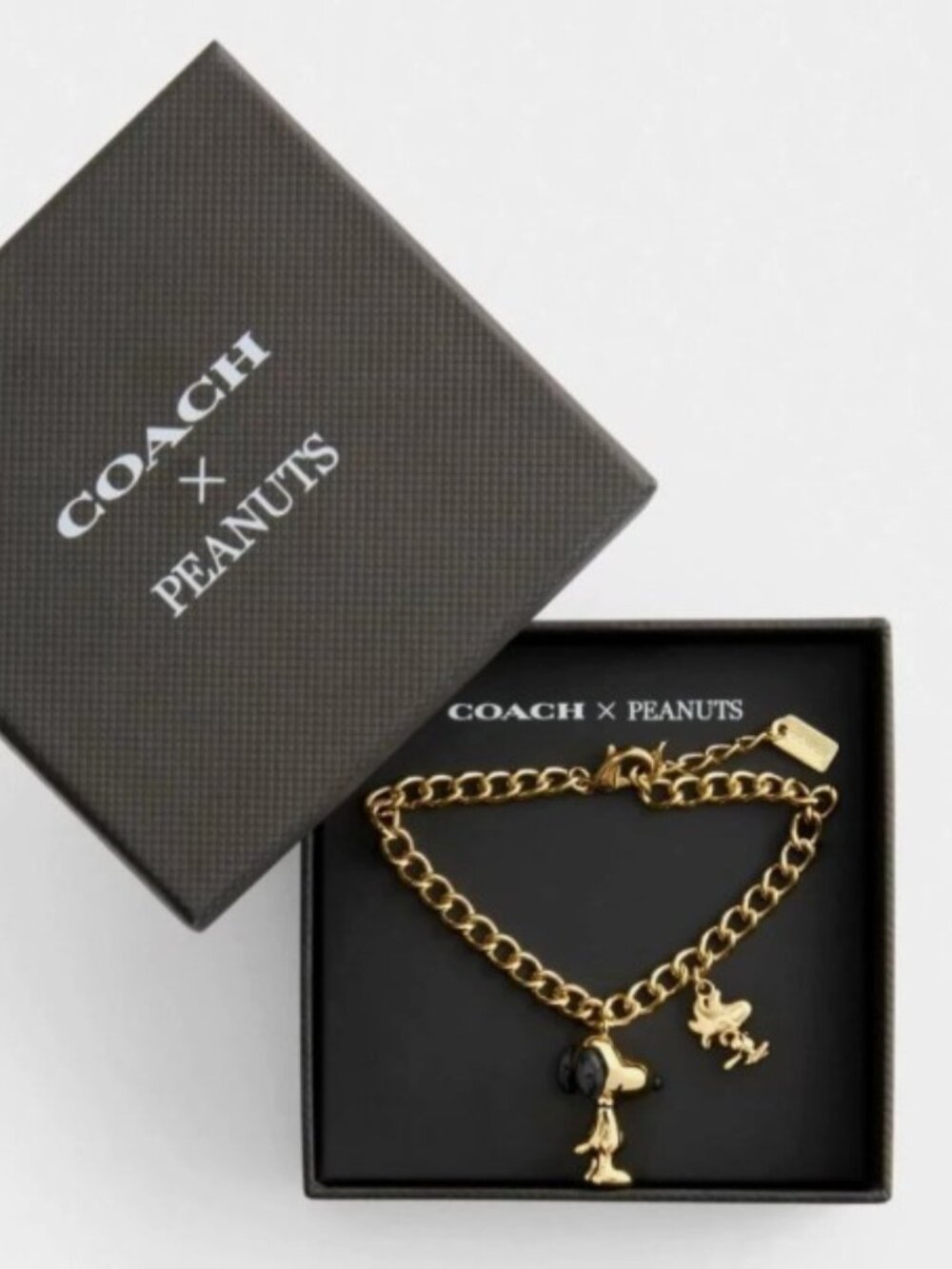 COACH SNOOPY 75TH ANNIVERSARY SNOOPY BRACELET NEW W/TAGS AND BOX